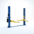 Two-Post Car Lift Engineered for Professional Shops, Asymmetric Design, Heavy-Duty Blue Columns, 12000 lb Capacity