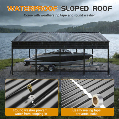 20'x20' Galvanized Steel Carport Canopy