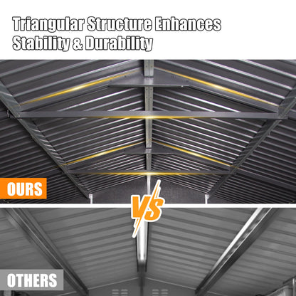 12x25FT Outdoor Metal Garage Shed, Extra Large Metal Carport