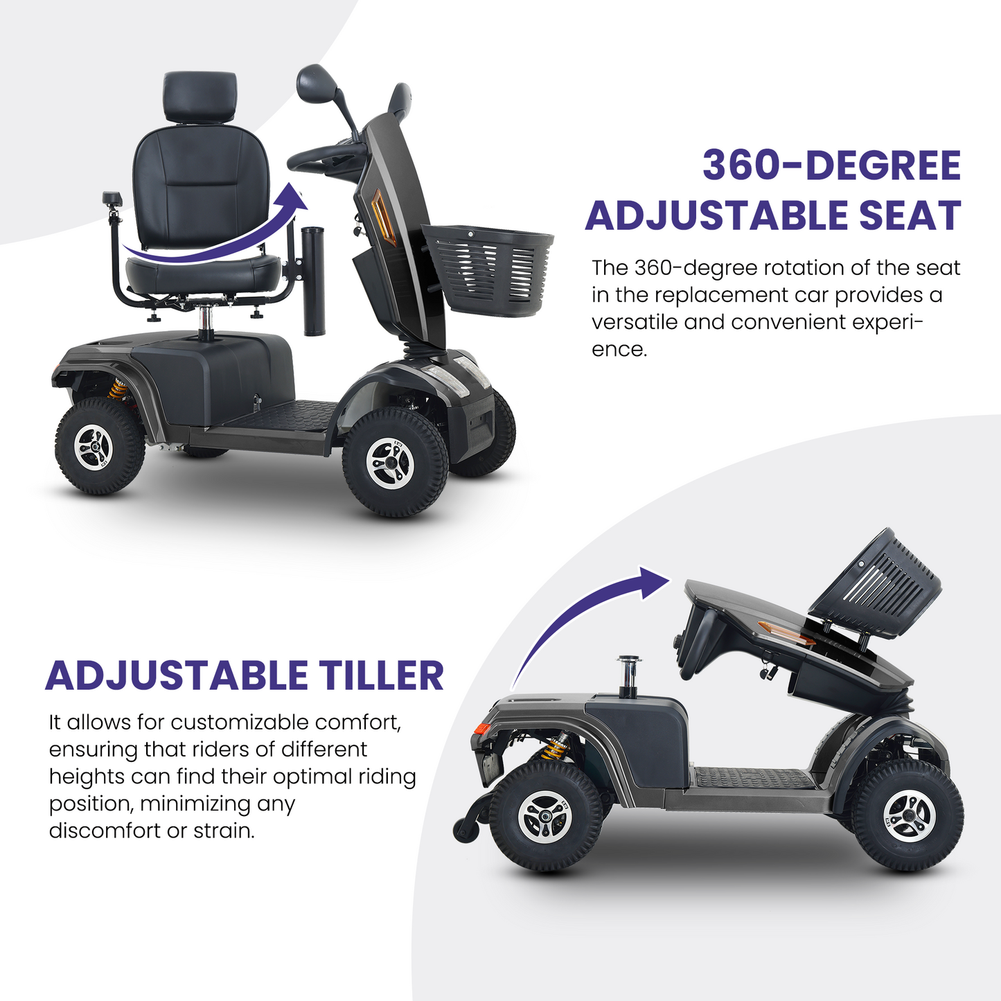 S500-Black Heavy Duty Mobility Scooter