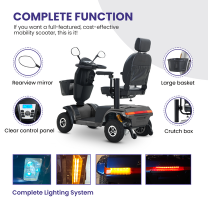 S500-Black Heavy Duty Mobility Scooter