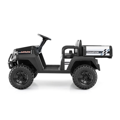 24V Kids Golf Cart 4WD 2-Seater Ride on Car with Storage Trunk and Horn