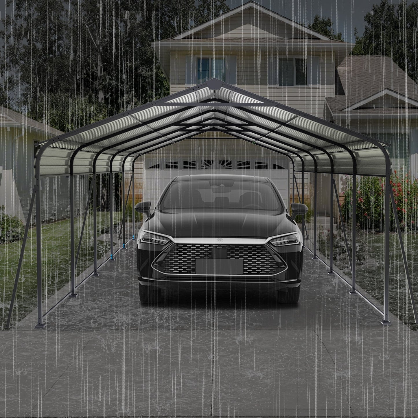 Heavy Duty Metal Carport 13 × 26.5 FT