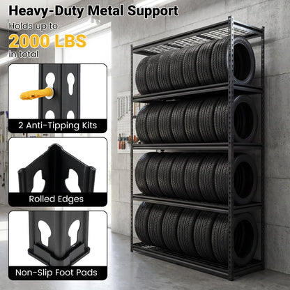 5-Tier Metal Shelving Unit 2000 lbs Capacity with Adjustable Wire Racks Set of
