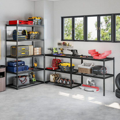 5-Tier Metal Shelving Unit 2000 lbs Capacity with Adjustable Wire Racks Set of