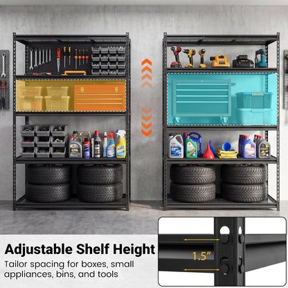 5-Tier Metal Shelving Unit 2000 lbs Capacity with Adjustable Wire Racks Set of