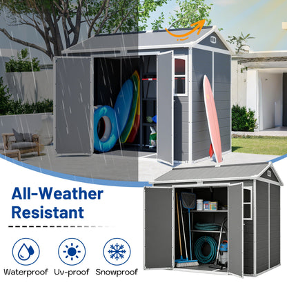 Plastic Utility Shed 8x6 ft with Floor