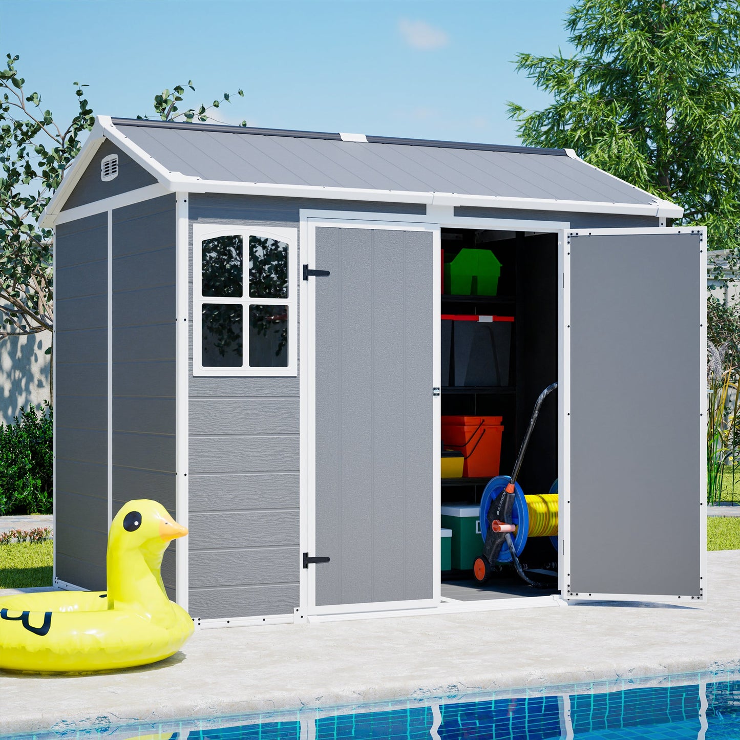 Plastic Utility Shed 8x6 ft with Floor