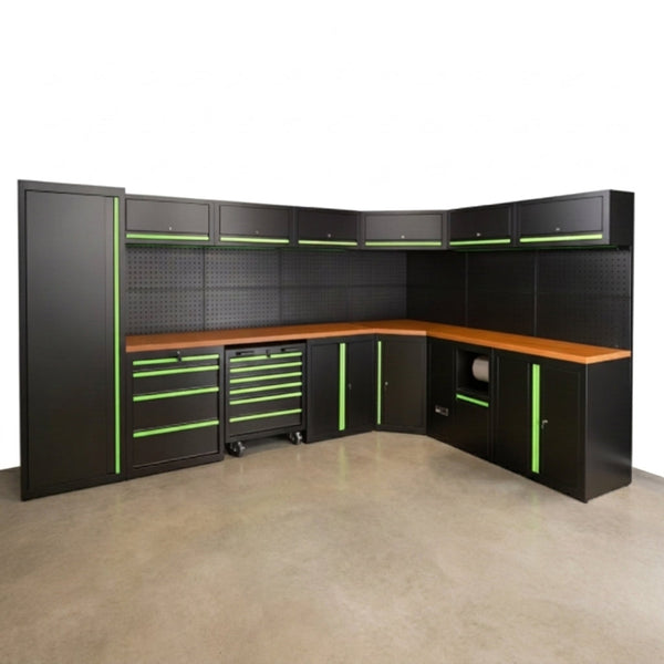 ApexForge Shadowline Pro Modular Garage Cabinet System — Studio Shot
