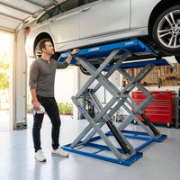Automotive Scissor Lift Engineered for Professional Use, Twin-Scissor Design, Synchronized Hydraulics, 5,500 Lb — Lifestyle