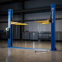 BlueForge Atlas A12 Asymmetric Two-Post Car Lift — Studio Shot