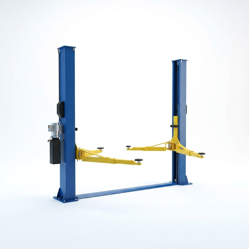 BlueForge Atlas A12 Asymmetric Two-Post Car Lift — Studio Shot