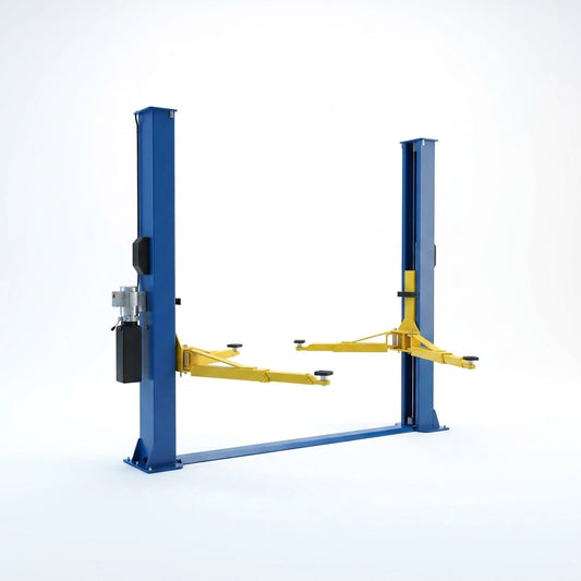BlueForge Atlas A12 Asymmetric Two-Post Car Lift — Studio Shot