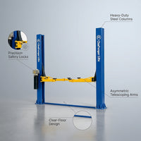 BlueForge Atlas A12 Asymmetric Two-Post Car Lift — infographic