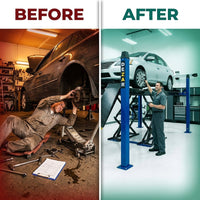 Dezar Skyline 4P Elite Four-Post Alignment Lift — Before & After