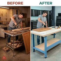 ForgeLine Precision Work Bench — Before & After