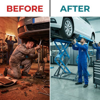 Lander ProLift S55 Low-Profile Scissor Lift — Before & After