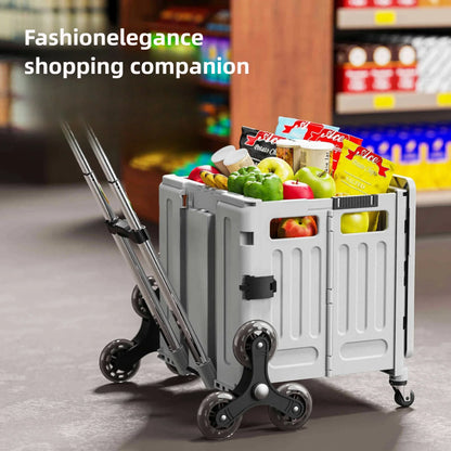Household multi-functional shopping trolley, portable folding shopping trolley, trailer, camping, large-capacity storage box