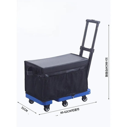 Folding trolley portable pull truck folding moving luggage flatbed cart shopping cart