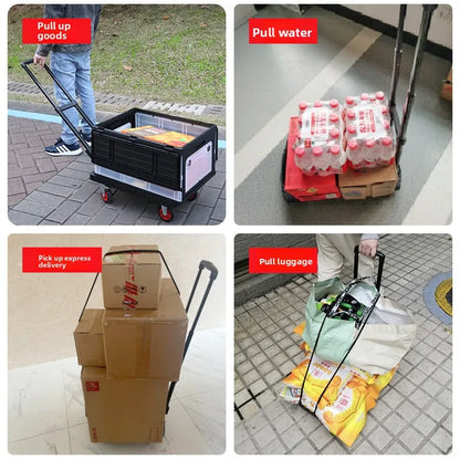 Baoyu, outdoor camper, family truck shopping cart with brake wheel folding trolley trailer