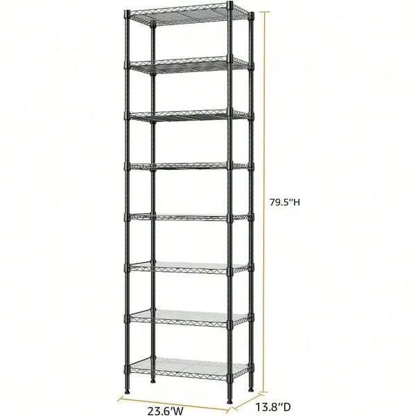 8-Tier 80 in Heavy Duty Metal Storage Shelving Unit Storage Rack Shelf Black