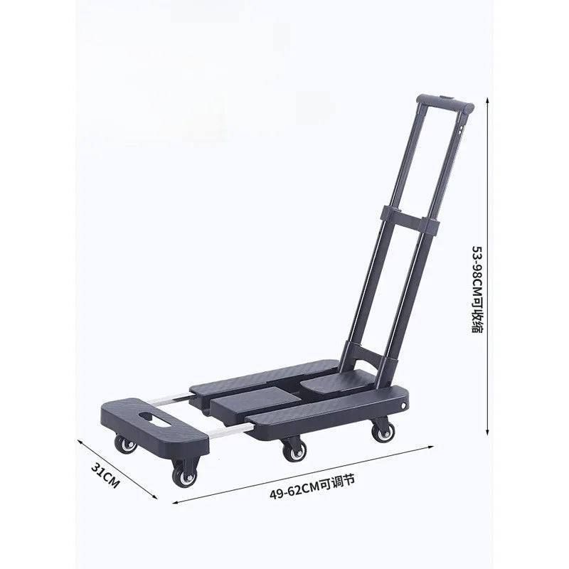 Folding trolley portable pull truck folding moving luggage flatbed cart shopping cart