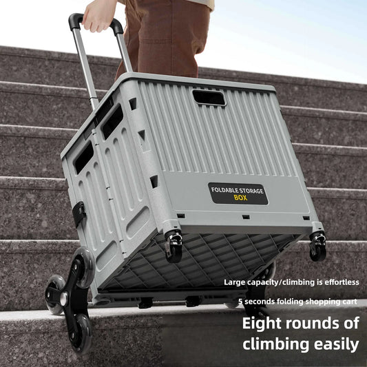 Household multi-functional shopping trolley, portable folding shopping trolley, trailer, camping, large-capacity storage box