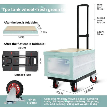 Baoyu, outdoor camper, family truck shopping cart with brake wheel folding trolley trailer