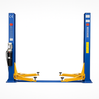 Two-Post Car Lift Engineered for Professional Shops, Asymmetric Design, Heavy-Duty Blue Columns, 12000 lb Capacity