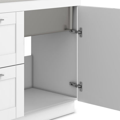 Shaker - Modern Wide Laundry Cabinet With Faucet And Sink - White