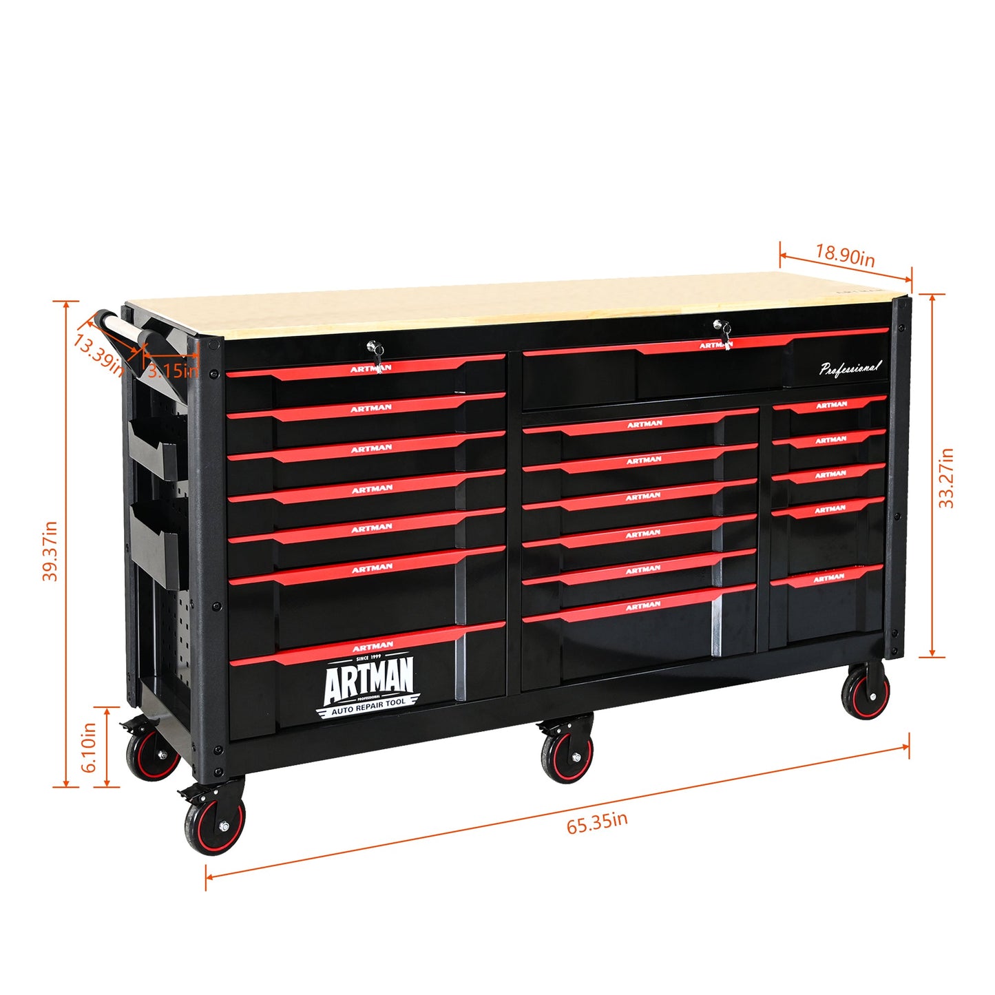 Automobile Repair Heavy-duty Tool Cart with 7+12 Drawers